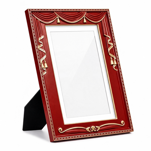Act 1 Frames, Playbill Frame, Theatre Curtain Design, 8.5x11 with Mat for Standard Playbills, Wall and Tabletop Display (Red)