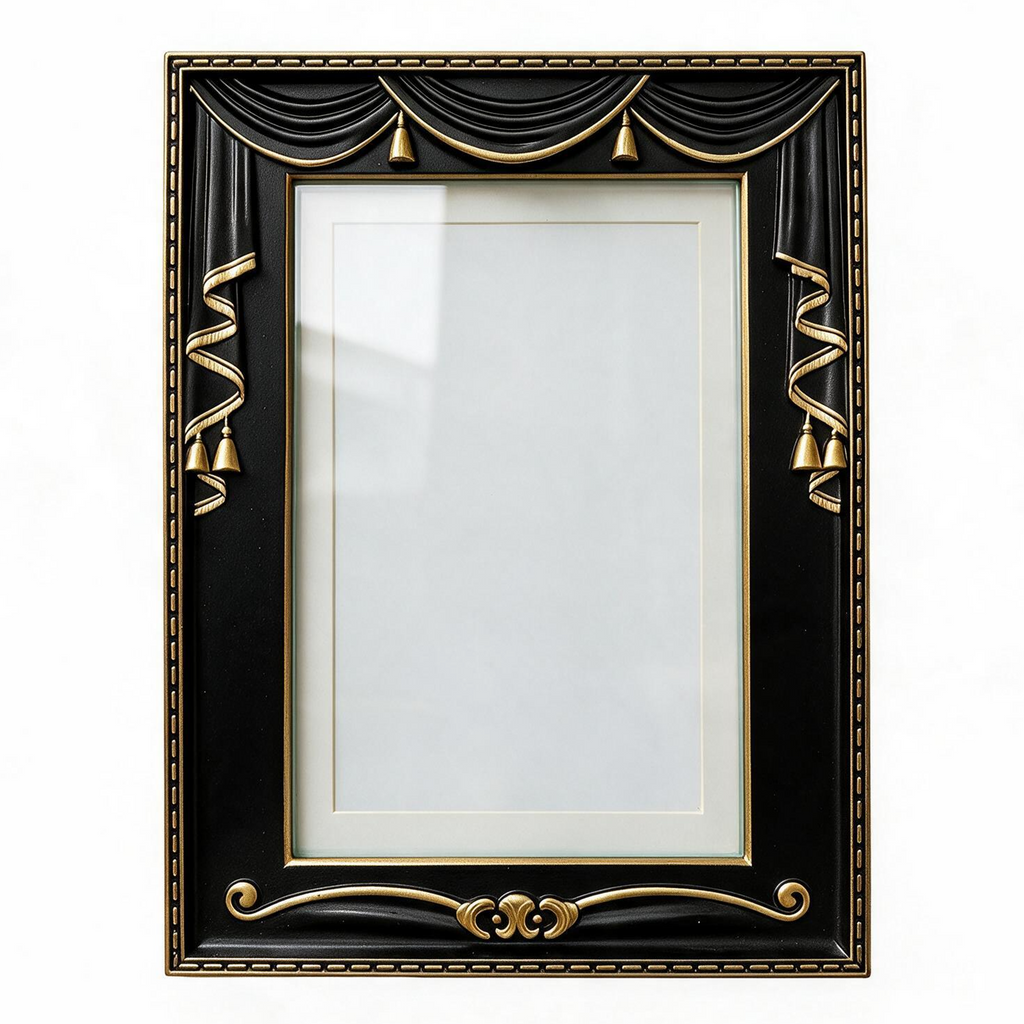 Act 1 Frames, Playbill Frame, Theatre Curtain Design, 8.5x11 with Mat for Standard Playbills, Wall and Tabletop Display (Black)