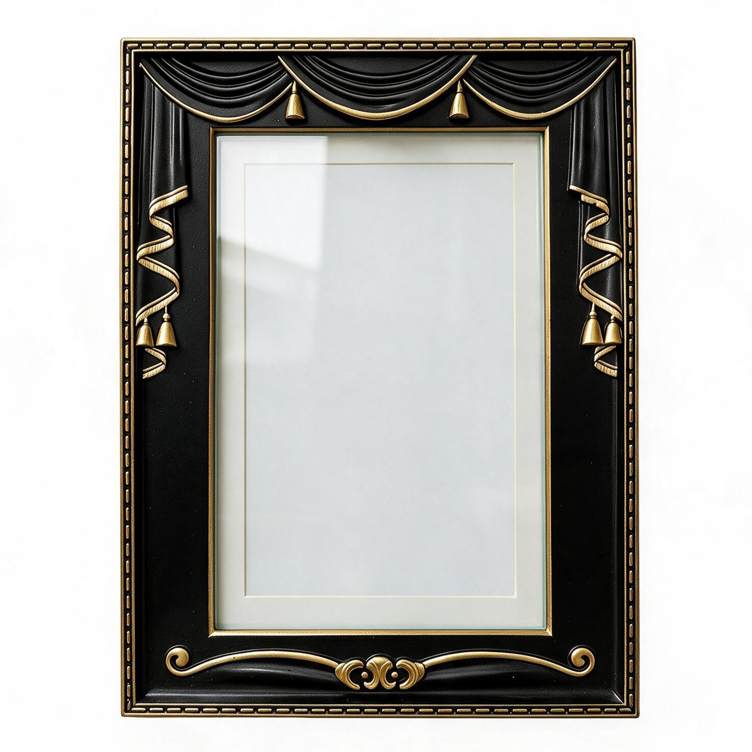 Act 1 Frames, Playbill Frame, Theatre Curtain Design, 8.5x11 with Mat for Standard Playbills, Wall and Tabletop Display (Black)