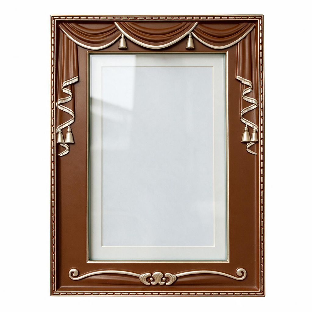 Act 1 Frames, Playbill Frame, Theatre Curtain Design, 8.5x11 with Mat for Standard Playbills, Wall and Tabletop Display (Brown)