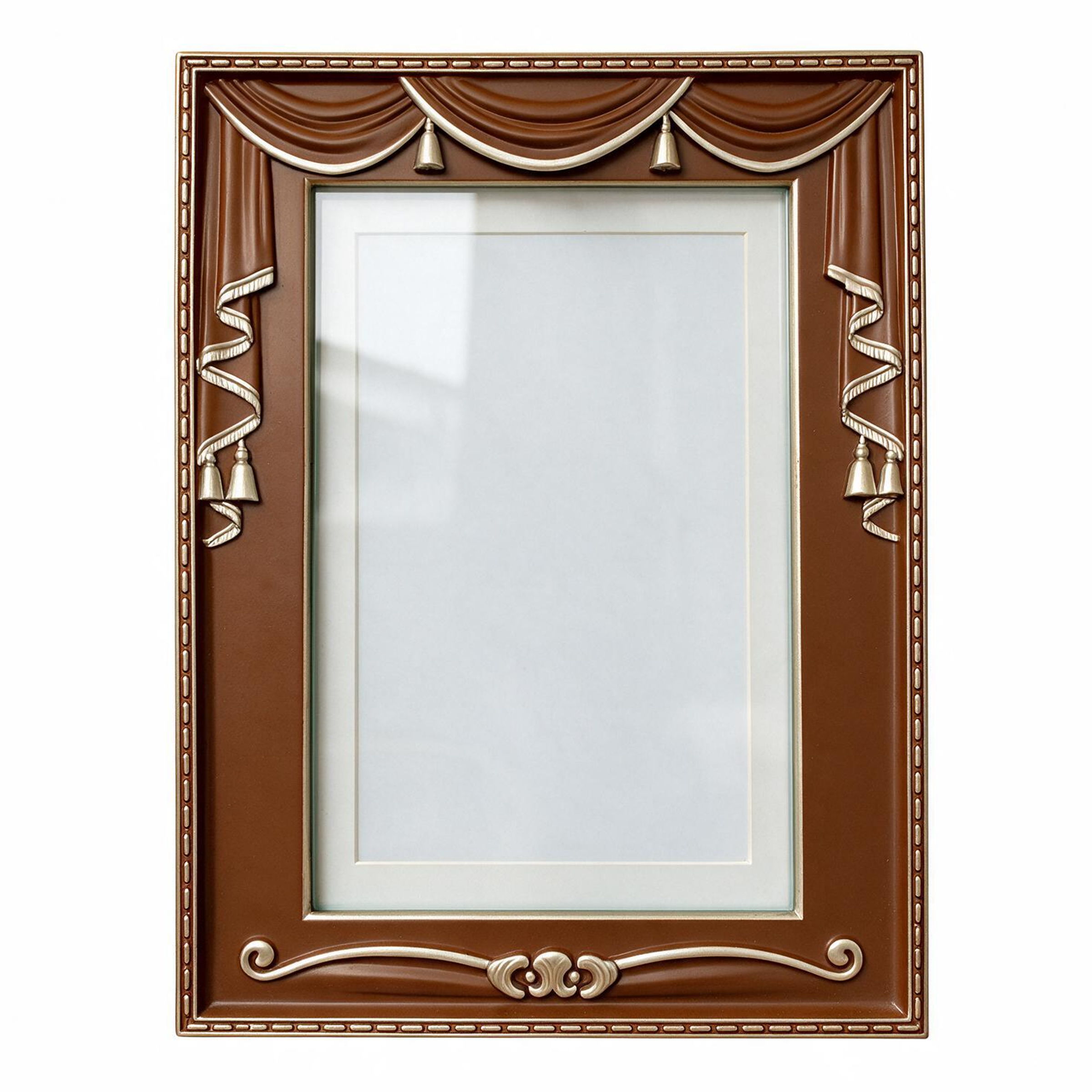 Act 1 Frames, Playbill Frame, Theatre Curtain Design, 8.5x11 with Mat for Standard Playbills, Wall and Tabletop Display (Brown)