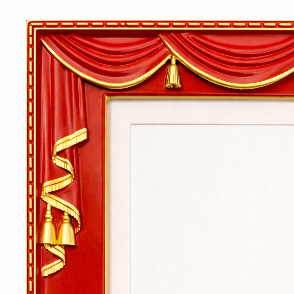 Act 1 Frames, Playbill Frame, Theatre Curtain Design, 8.5x11 with Mat for Standard Playbills, Wall and Tabletop Display (Red)